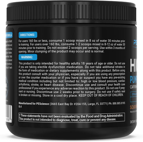 PEScience High Volume Nitric Oxide Booster Pump, Sour Peach Candy, 36 Scoops