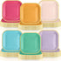 Tiangrid 120 Pcs Colorful Paper Plates 7 Inch Rainbow Candy Color Disposable Square