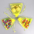 Lautechco 100Pcs Yellow Organza Bags - 4x6 inches Mesh Drawstring Gift Bags for Christmas