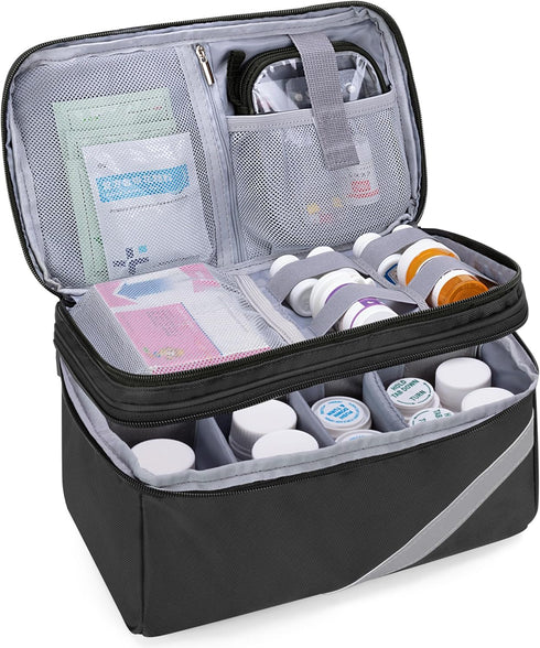 Trunab Medicine Storage and Organizer Bag Empty, Pill Bottle Organizer with Portable
