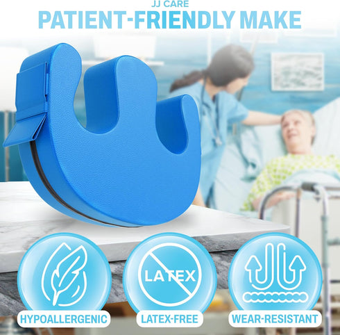 JJ CARE Patient Positioning Pillow with Handles U-Shaped Turning Support Cushion for Bedridden Care, Waterproof Cover