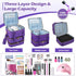 Nail Polish Organizer Case - Purple Three Layer Storage Bag with Adjustable Dividers Holds 84 Bottles Nail Polish Nail