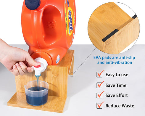 MyLifeUNIT Laundry Detergent Holder - 2 Pack Wooden Dispenser for Laundry Room Organization and Storage