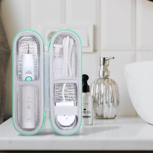khanka Hard Electric Toothbrush Travel Case with 2 Pack Toothpaste Cap, Compatible with Philips Sonicare