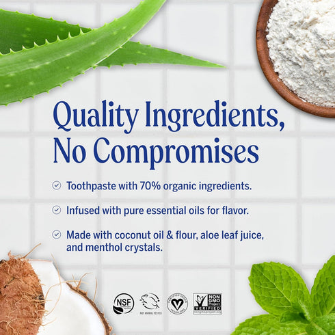 Pack 3 5 oz 70% Dr. Bronners All-One Toothpaste of Spearmint, Fluoride-Free Toothpaste for Adults, SLS-Free, Organic