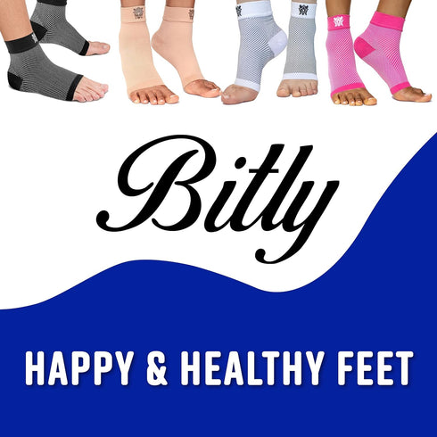 Bitly Plantar Fasciitis Socks for Women & Men - Compression Sleeve for Arch Support & Heel Pain Relief (Gray, Medium)