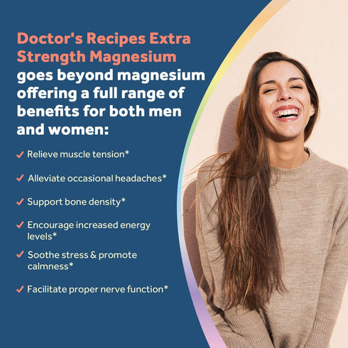 Doctor's Recipes Magnesium Glycinate, Chelated Magnesium for Bone, Muscle, Nerve & Energy Support, 90 Tablets