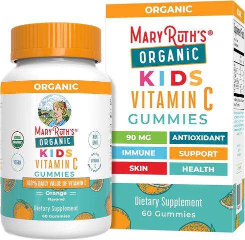 MaryRuth Organics Kids Vitamin C Gummies - Supplement for Immune Support & Overall Health - Vegan, Non-GMO, 60 Servings