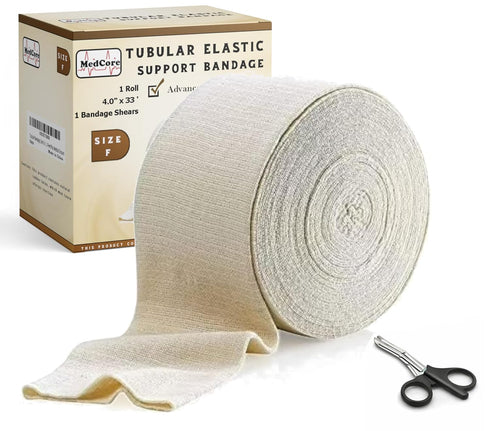 Medcore Tubular Compression Bandage Size F (4 x 33 ft) Elastic Stockinette Support