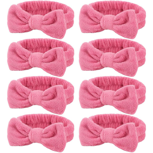 Ondder 8 Pcs Spa Headband Makeup Headband, Fuzzy Terry Cloth Face Wash Headband for Women