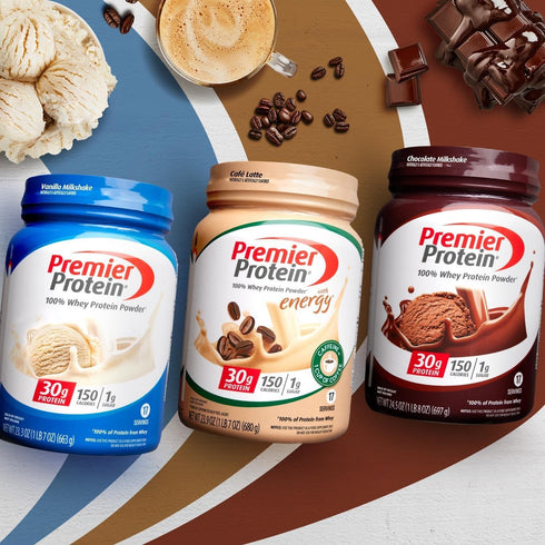 Premier Protein Powder - Cafe Latte, 30g Protein, 1g Sugar, 100% Whey Protein, Keto Friendly - 17 Servings