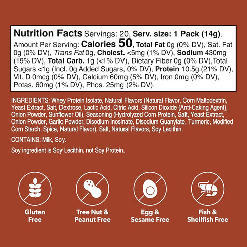Packs 10.5g 100% 20 Unjury Whey Protein Powder Individual Stick | Beef and Herb | Whey Isolate Protein Powder | Low