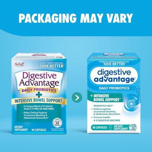 Digestive Advantage Intensive Bowel Support Probiotics Supplement, 96 Count