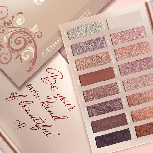 Lamora Eyeshadow Palette, Makeup with 16 Highly Pigmented Matte & Shimmer Shades, Vegan & Blendable