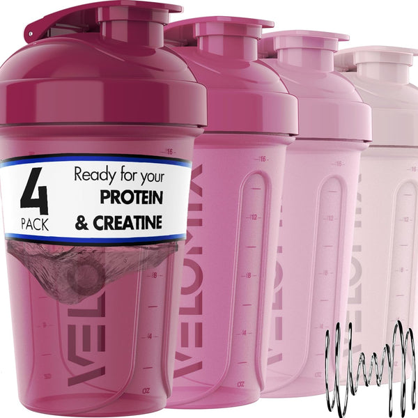 4 PACK 20 OZ Protein Shaker Bottles for Protein Mixes, Shaker Cups for Protein Shakes (Berry Blend-4 Pack)