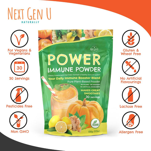 Immune Support Supplement Powder, 150g - Superfood Booster for Natural Immunity Defense Daily Drink Mix