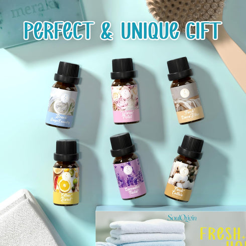 Clean Essential Oils Set: Fragrance Oil Set for Diffusers and Candle Making - 6x10ml
