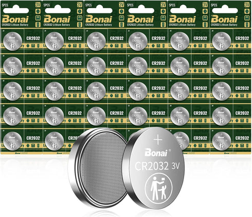 BONAI CR2032 Battery 3V Lithium Coin Button Batteries (30 Count)