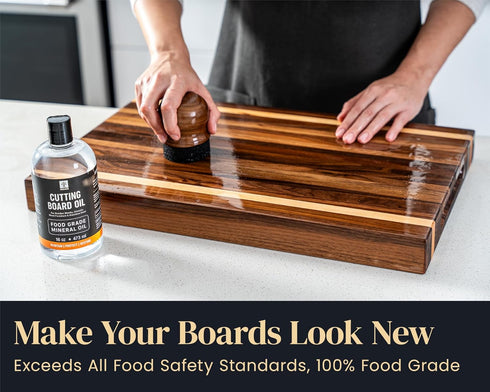 Food Grade Mineral Oil for Wood Cutting Board, 16oz, Food Safe USP Certified Cutting Board Oil