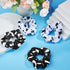 Xinnun 10 Pcs Cow Print Scrunchies, Cloth Hair Ropes for Women Girls, White and Black Hair Accessories for Cow Birthday