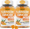 Sugar Free Turmeric Ginger Gummies - 1500mg with 5000 IU Vitamin D3 & K2 - Vegan Gummies for Comfort, Flexibility,