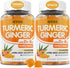 Sugar Free Turmeric Ginger Gummies - 1500mg with 5000 IU Vitamin D3 & K2 - Vegan Gummies for Comfort, Flexibility,