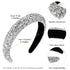 Wecoe Rhinestone Diamond Bling Glitter Sparkle Silver Fashion Headbands, Thick Padded Hair Accessories for Women and
