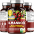 Number One Nutrition Premium D Mannose with Cranberry and Hibiscus, Max Strength 1350mg, 120 Capsules