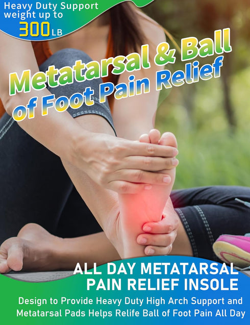 Heavy Duty Metatarsal Pain Relief Insoles for Metatarsalgia, Morton’s Neuroma, Plantar Fasciitis, Arch Support Inserts