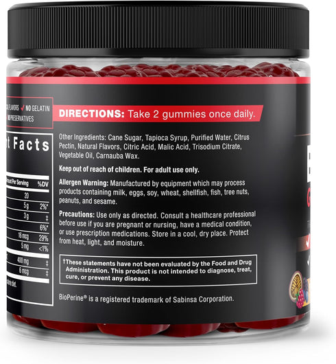 Force Factor Black Maca Gummies, Black Maca Root to Enhance Vitality in Men & Women, Increase Energy & Strength, with BioPerine for Superior Absorption, Delicious Passion Berry Flavor, 60 Gummies