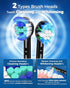 Rotating Electric Toothbrush for Adults with 8 Brush Heads (2 Types), 4 Modes, Rechargeable Power, 2 Min Smart Timer
