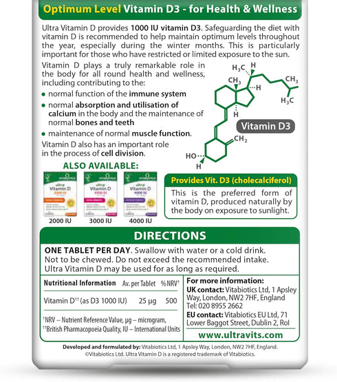Vitabiotics Ultra 96 Ultra by Vitabiotics Vitamin D Tablets x