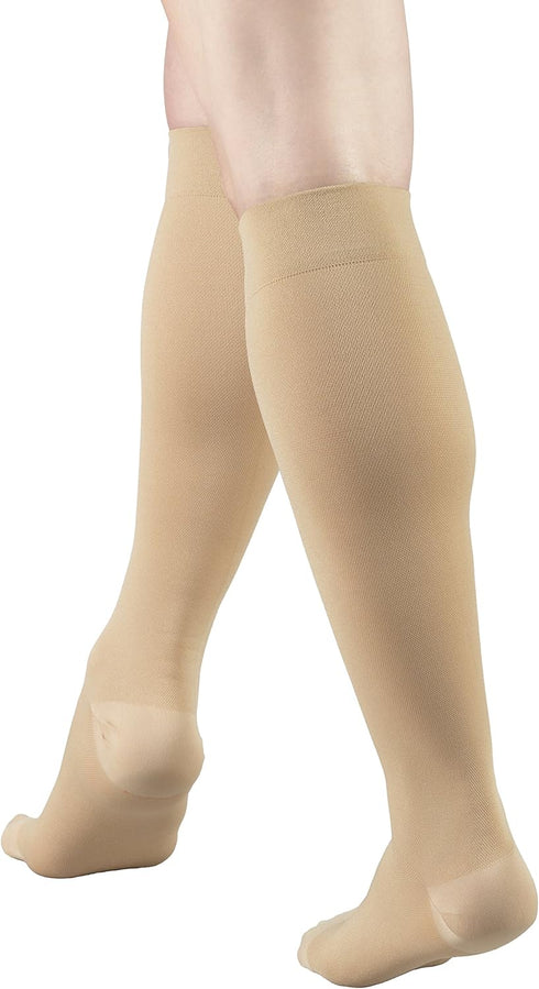Truform Short Length Surgical Stockings, 18 mmHg Compression, Closed Toe, Beige, Medium