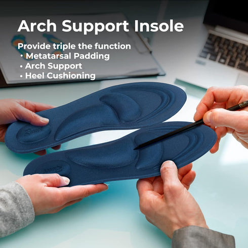 Runee Memory Foam Comfort Insole - Help Against Plantar Fasciitis and Foot Pain. Cushioning Metatarsal, Arch Support