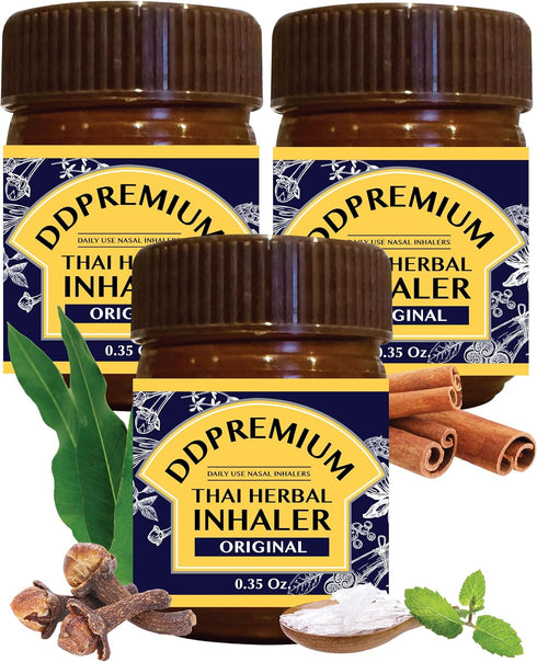 Herbal Inhaler with Menthol & Essential Oil - Natural Thai Inhaler for