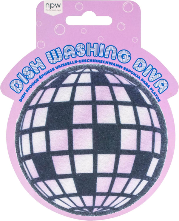 NPW Disco Diva Kitchen Sponge, Disco Ball Sponge, Non-Scratch Multi-Layered Scrub Sponge