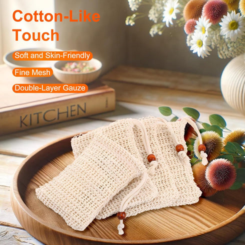 Eco-Friendly Skincare, Natural Exfoliation, Cotton Bathroom Accessories, Sustainable Soap Storage, Biodegradable Pouch