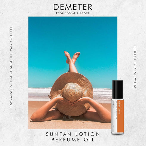 DEMETER Suntan Lotion Perfume Oil Roll On, 0.33 Oz, Long-Lasting