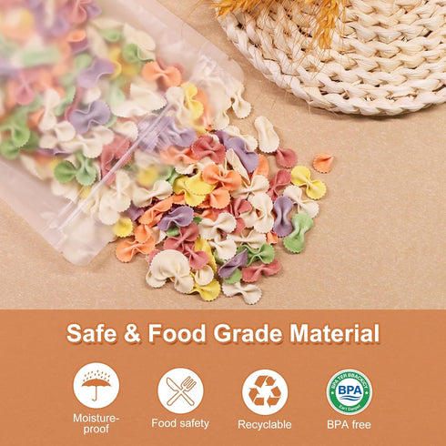 SumDirect 50Pcs Matte Frosted Zipper Resealable Stand Up Drink Bags, 4.3x6.7inches - Snack Food Tea Packing Drinking