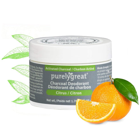 Natural Deodorant with Activated Charcoal for Men & Women - Long-Lasting, EWG Verified, Vegan, Aluminum Free, Citrus