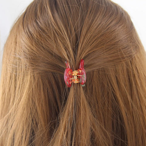 Mini 1.2 Inch Plastic No-Slip Grip Jaw Hair Clip, Floral Printed Small Acrylic Hair Claw Clips, Pack of 12
