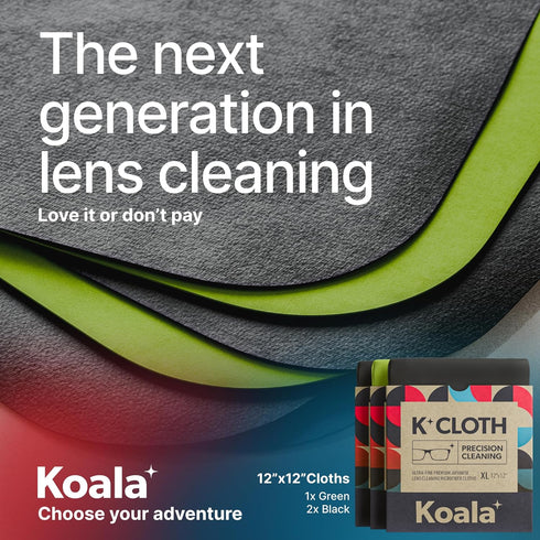 Headset, (Pack 3) Koala Lens Cleaning Cloth | Japanese Microfiber | Glasses Cleaning Cloths | Eyeglass Lens Cleaner |