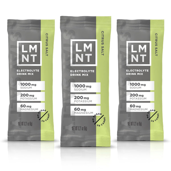 LMNT Zero Sugar Electrolytes, Citrus Salt Drink Mix, 30-Count for Hydration and Performance