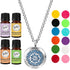 Wild Essentials Greek Key Necklace Essential Oil Diffuser Kit, 12 Refill Pads, Lavender, Lemongrass, Peppermint, Orange