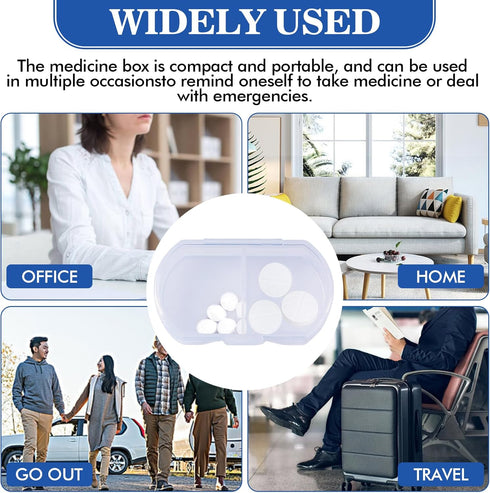 4PCS Pill Case for Purse, Small Portable Travel Daily Pill Organizer AM & PM Mini Vitamin Box Supplement Holder