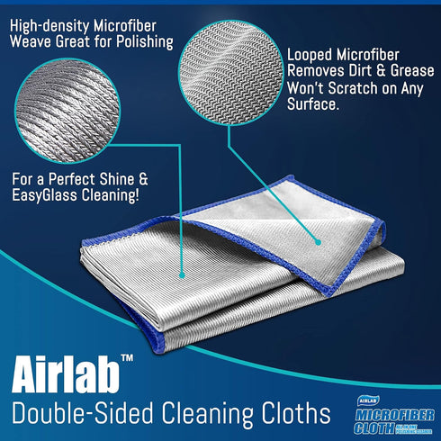 Pack 8-12" 16" Airlab Streak Free Miracle Cleaning Cloth Easy Clean of x Microfiber Dish Cloths Glass Polishing Lint