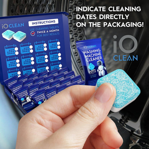Washing Machine Cleaner and Descaler Tablets, 24 Pcs for HE Front and Top Loaders, Fresh Laundry Supply