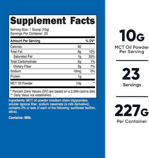 Nutricost Premium MCT Oil Powder, 0.5 LBS - Best for Keto, Zero Net Carbs, Non-GMO, Gluten Free