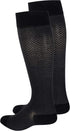 20-30 mmHg Cotton Socks for Women, Black Herringbone, Large