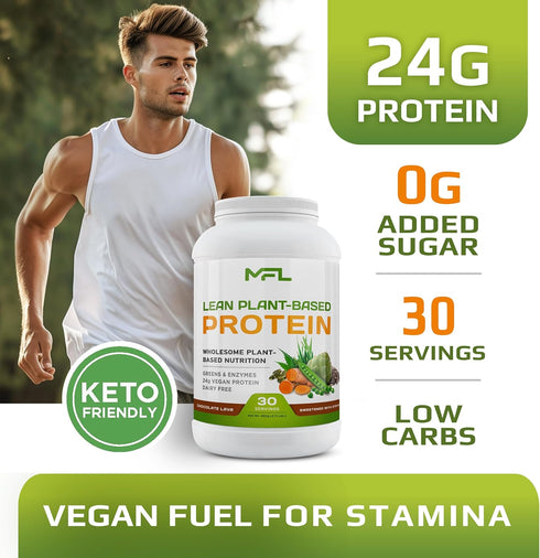 MFL Vegan, Plant-Based Protein Powder | Gluten Free, Non-Dairy, Non-GMO, Lactose Free, Keto-Friendly | 2.12 lbs